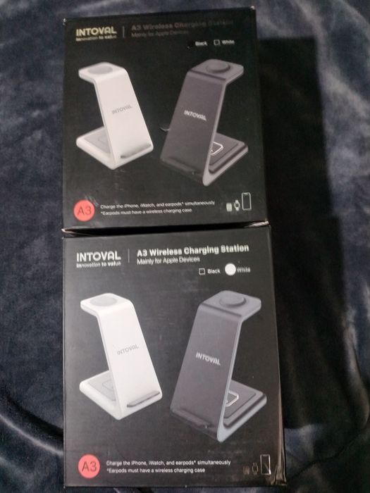 Бездротова зарядна станція  3 в 1.  Біла . 490 грн.