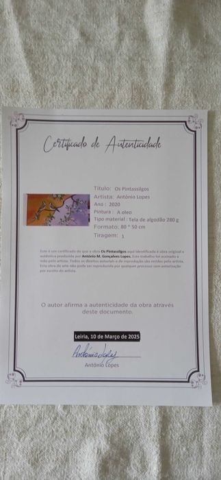 Quadro original a óleo pintassilgos