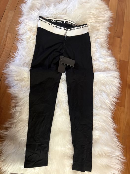 Balmain legginsy m 38 damskie nowe czarne wysoki stan