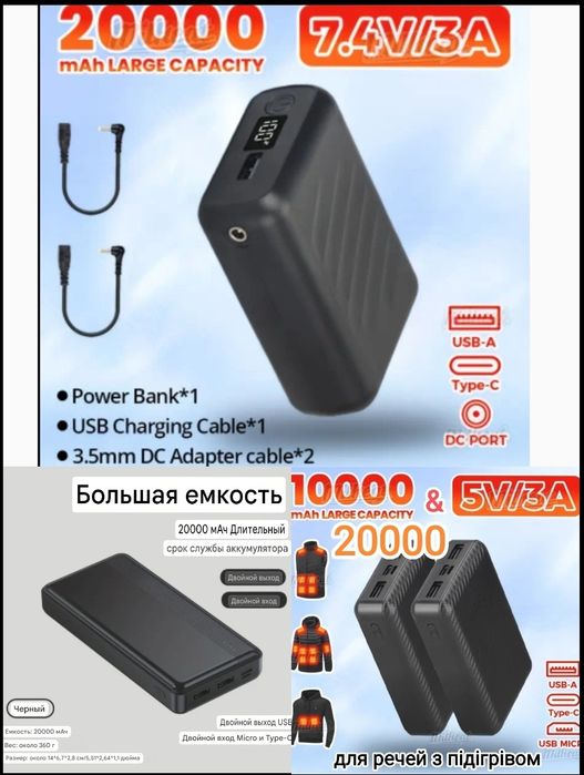 Портативная солнечная зарядная панель 2w/20w/65w/80w/120w Power bank