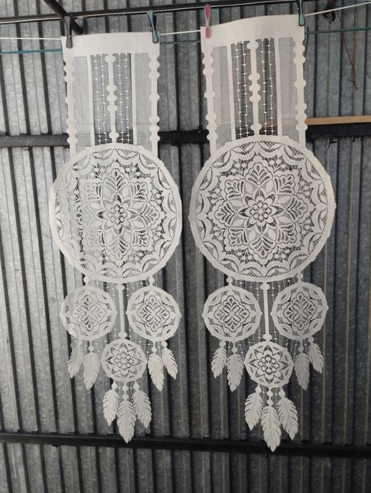 Panel, firanka łapacz snów koloru białego 4 szt.  45 x 130