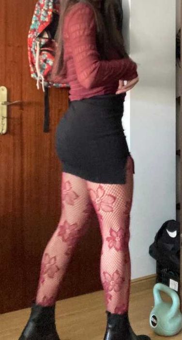 Collants / meia calça vermelho com flores