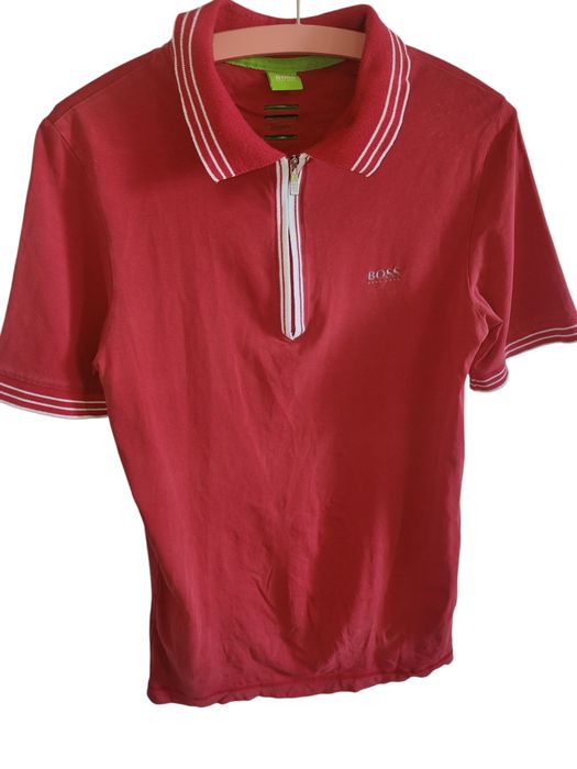 Czerwona koszulka polo Hugo Boss Modern Fit r S męska t-shirt krótki