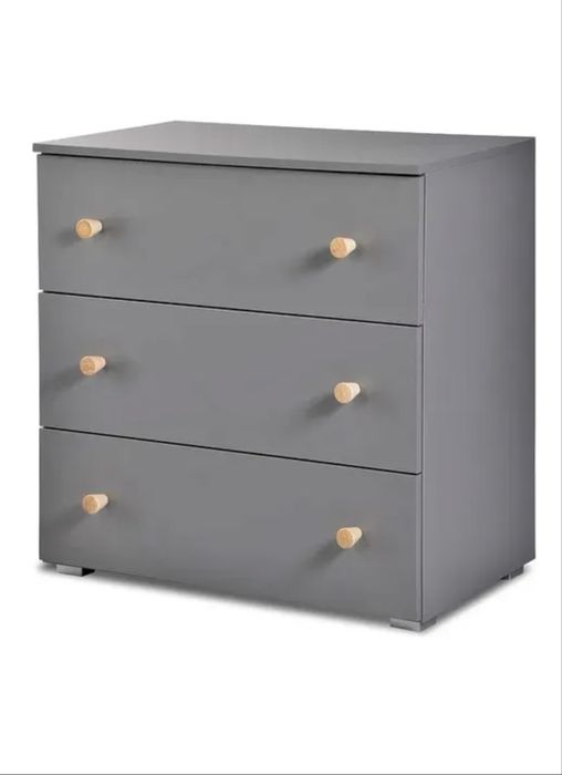 Komoda 3-szufladowa – nowoczesna, szara