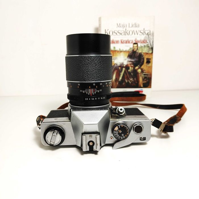 Analogowa Lustrzanka Retro Praktica LTL z Auto Chinon  135 mm f 1:2,8