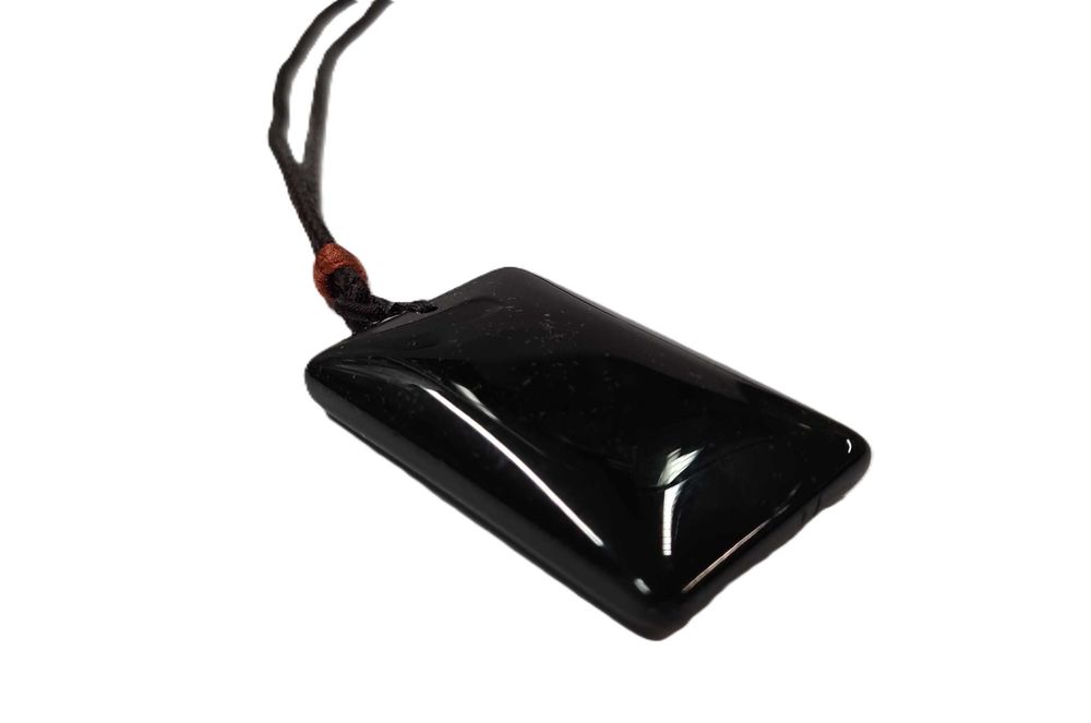 Naszyjnik męski obsydian