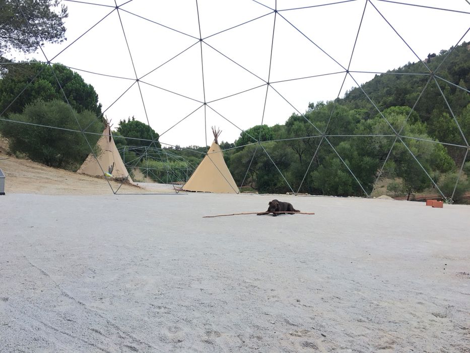 Dome estrutura ferro 20m diam. 250m2 . Só para Sombra,cobertura Lycras extra para sombra