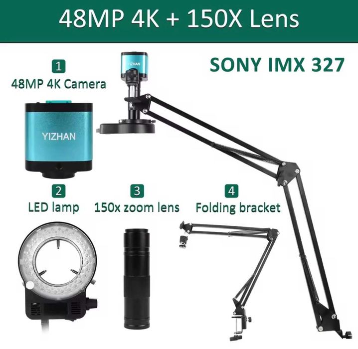 Цифровий мікроскоп 4к 150x ,48mp Sony 327