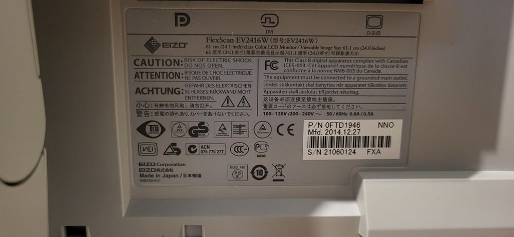 Monitor Eizo EV2416W