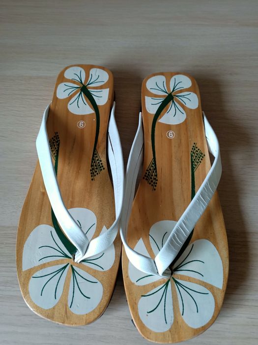 Malowane Japonki Klapki Drewniane rozmiar 39 40
