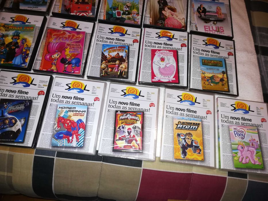 filmes de animação em dvd coleção do jornal sol (números das 3 séries)