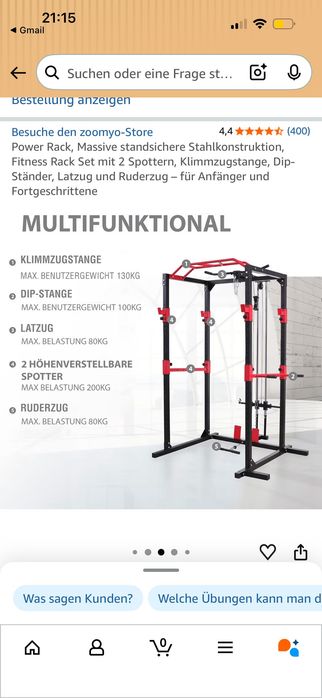 Estação de Treino c Barra olímpica + 160kg peso/Power Rack c Cabos / Fitness / Musculação / Paralelas / Barra Fixa / Agachamento / Exercícios Físicos