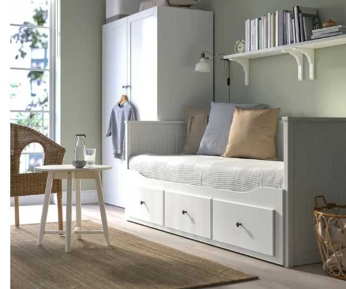 Cama individual / dupla c/3 gavetas / 1 colchão, branco