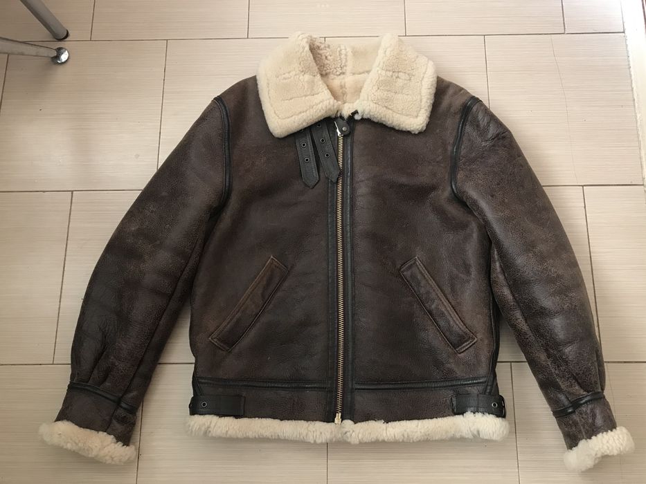 Куртка дубленка кожаная пилот-бомбер AVIREX. США.