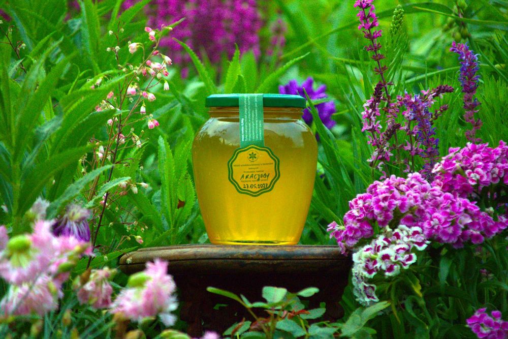 Miód akacjowy - duży słoik - 980g