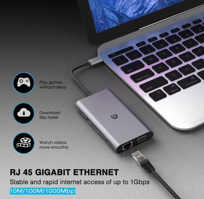 Base USB C 11 em 1 OBERSTER