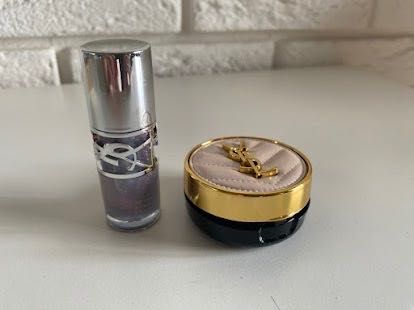 Zestaw podkład YSL: Cushion 10 + błyszczyk Lip Oil Gloss 1 Thunder