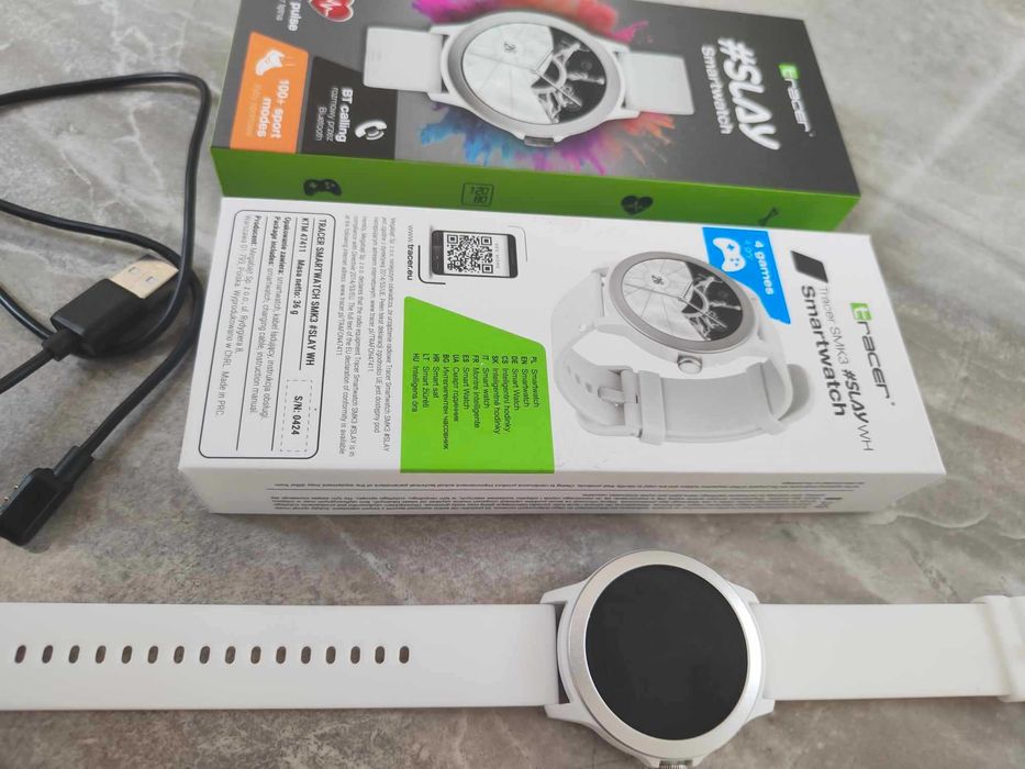 NOWY biały SMARTWATCH sportowy Tracer SMK3 #Slay WH