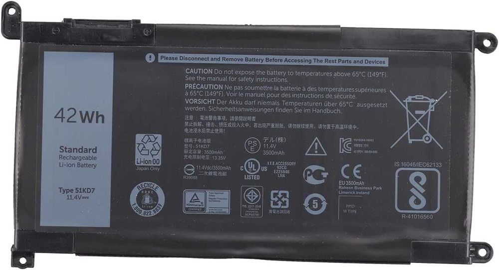 Bateria 51KD7 zamienna do DELL Chromebook 11,  (11,4 V 42 Wh)