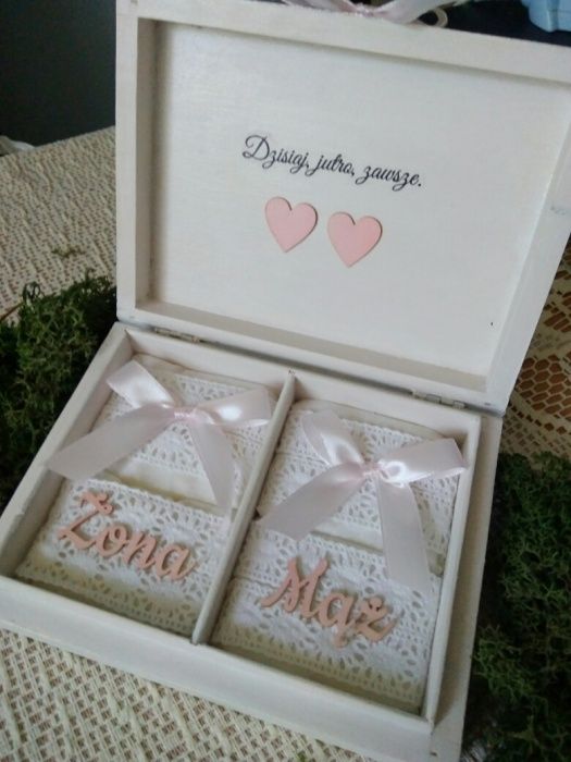 Pudełko, szkatułka na obrączki, ślub, ślubne
