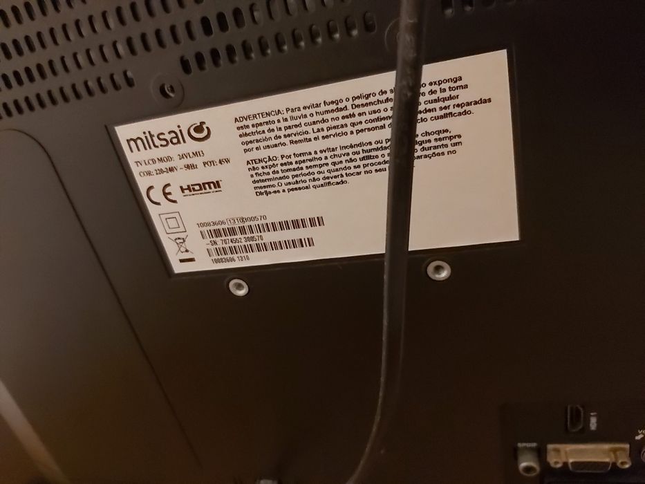 Ecrã TV Mitsai LCD com hdmi usb vga