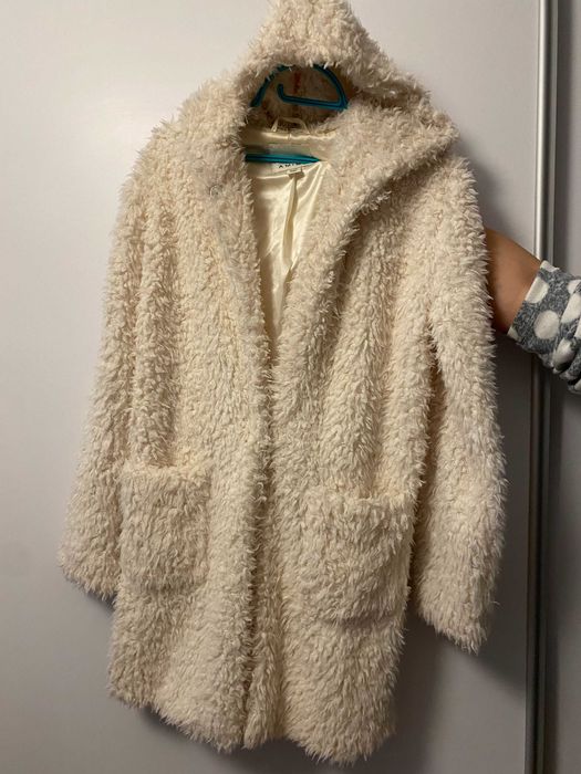 Kurtka futrzana kremowa