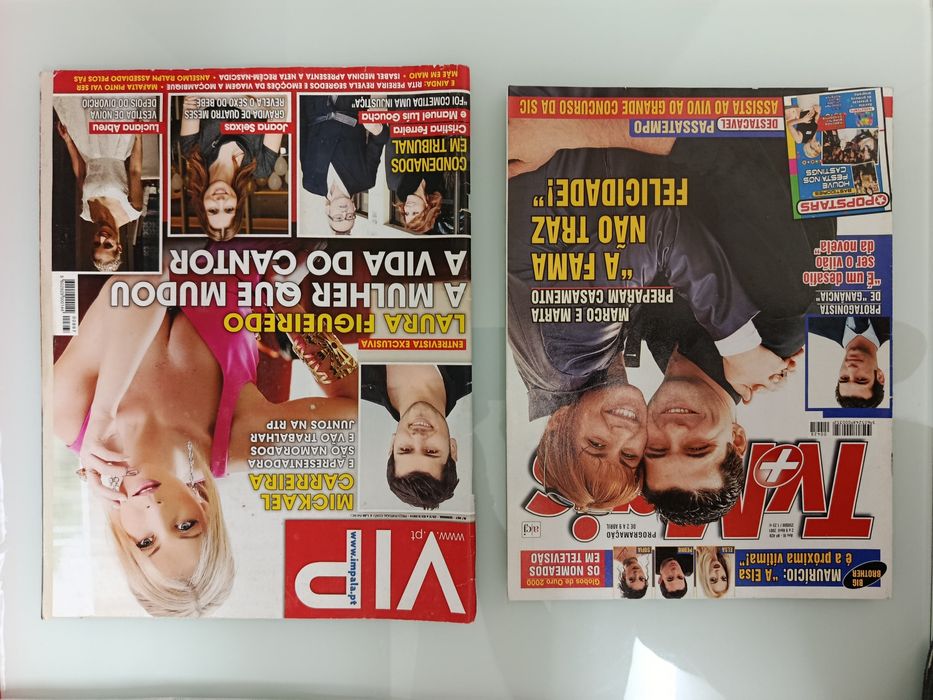 Revistas: Caras, VIP, TV 7 Dias, TV Guia, TV Mais
