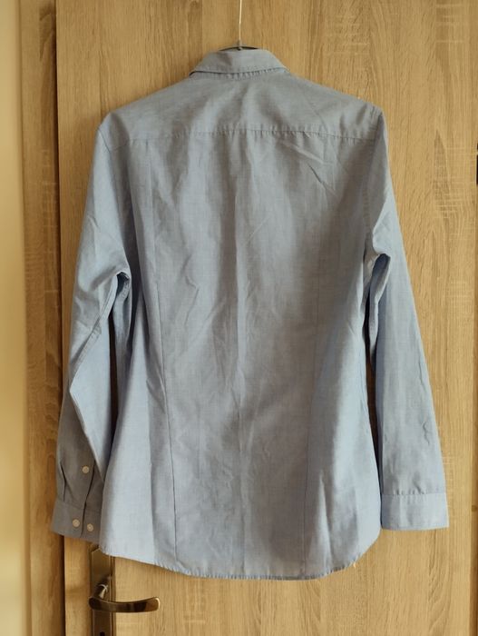 Koszula męska slim fit jasnoniebieska S taliowana elegancka H&M