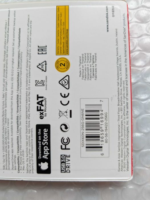 нова з США USB/Lightning флешка 256GB SanDisk iXpand Go