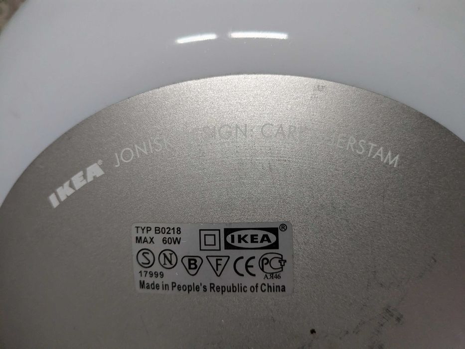 Candeeiro Vintage de Chão Acrilico Branco e Metal Anos 90 Ikea Jonisk