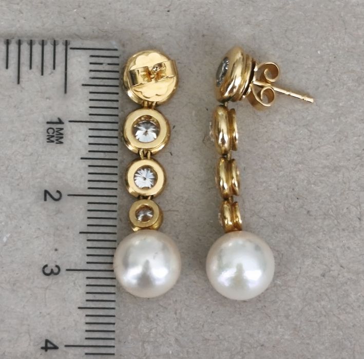 Piękne złote kolczyki z diamentami pr 750 18k 9.44gr 1.5ct unikat!!!