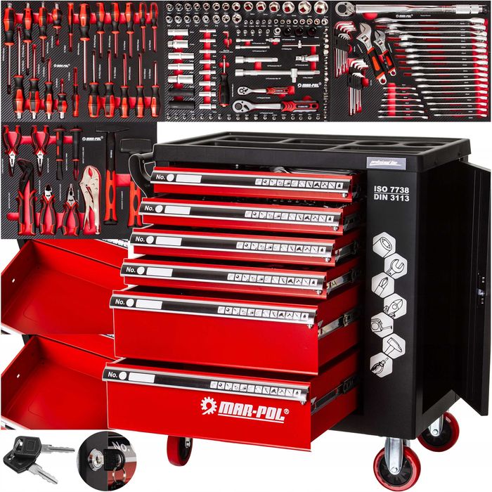 Szafka wózek narzędziowy serwisowy NARZĘDZIA PREMIUM KPL 183 el