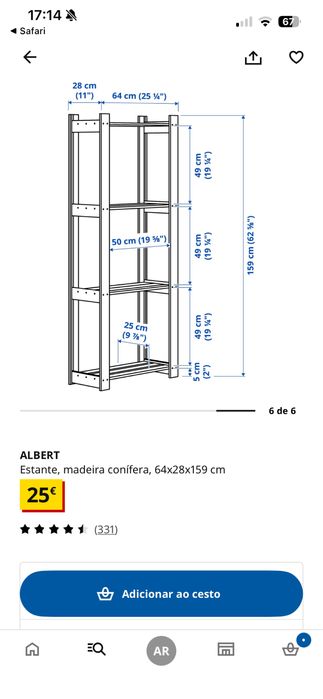 Estante madeira ikea