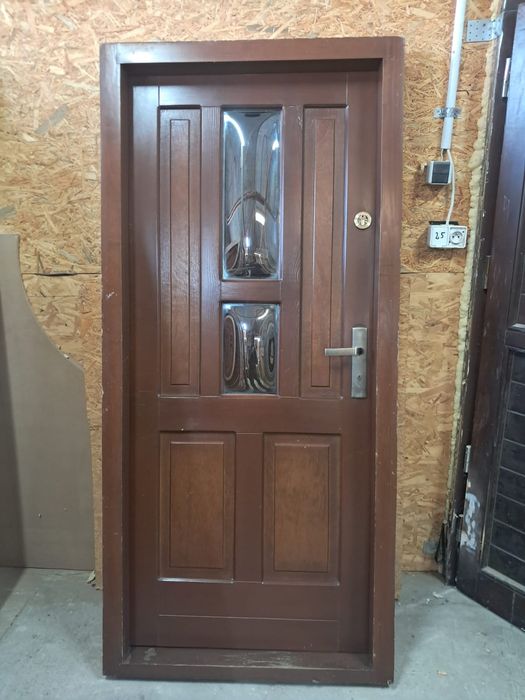 DRZWI Zewnętrzne Drewniane Sosnowe Wejściowe 94x203cm