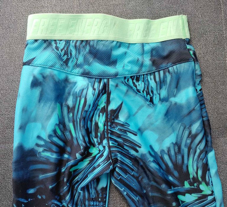 Legginsy sportowe Decathlon Domyos Kwiaty