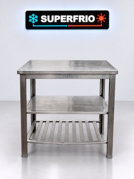 Bancada de inox 2 pratelerias