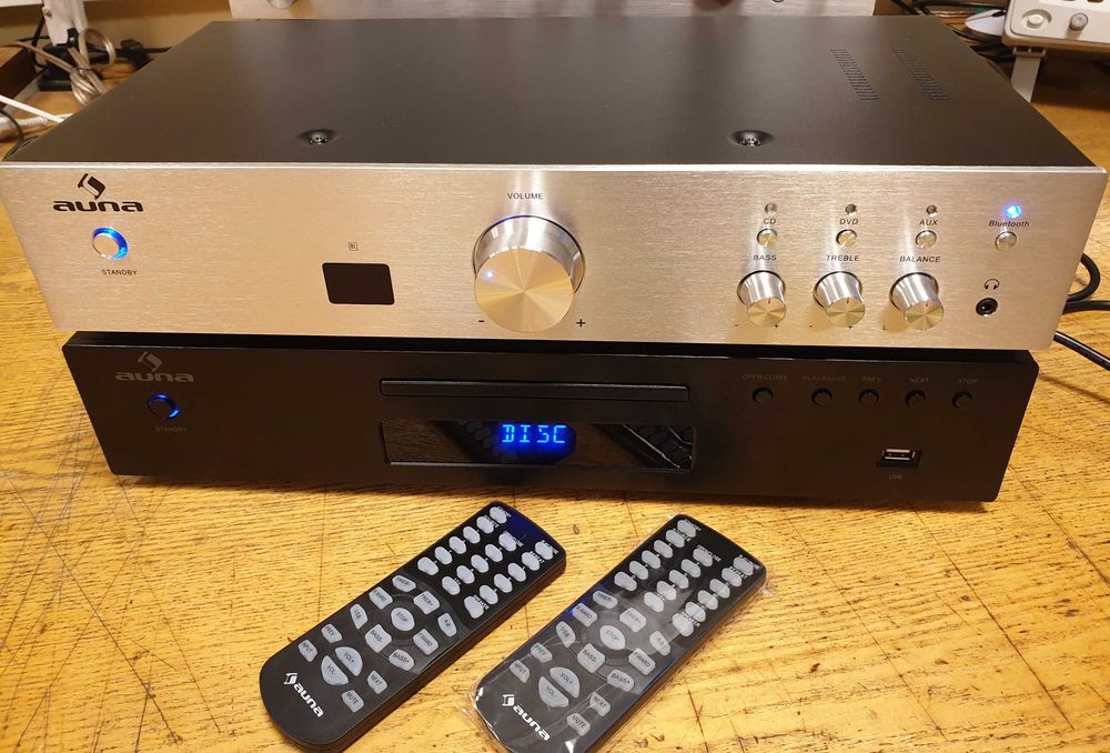 AV2-CD509 czarny player i AV2-CD508BT srebrny wzmacniacz + piloty nowe