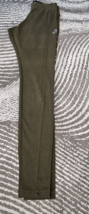 Legginsy bawełniane z nadrukiem khaki ," Nike"