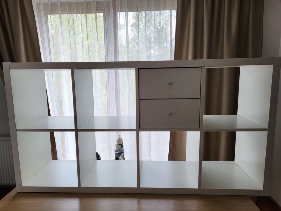 Regał biały ikea z wkładami