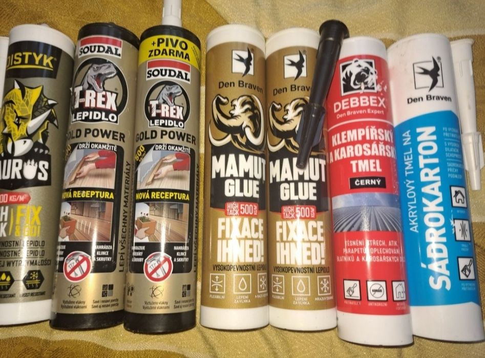 Клей, герметик, Мамут, силікон, акрил.