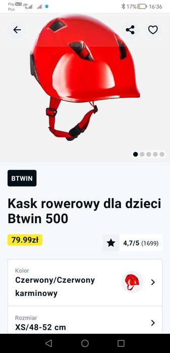 Kask rowerowy dla chłopca BTWIN KH500 XS/48-52cm Decathlon