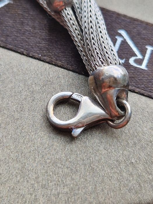 Nowa bransoletka Srebrna Apart szeroka solidna lancuch kulki kuleczki