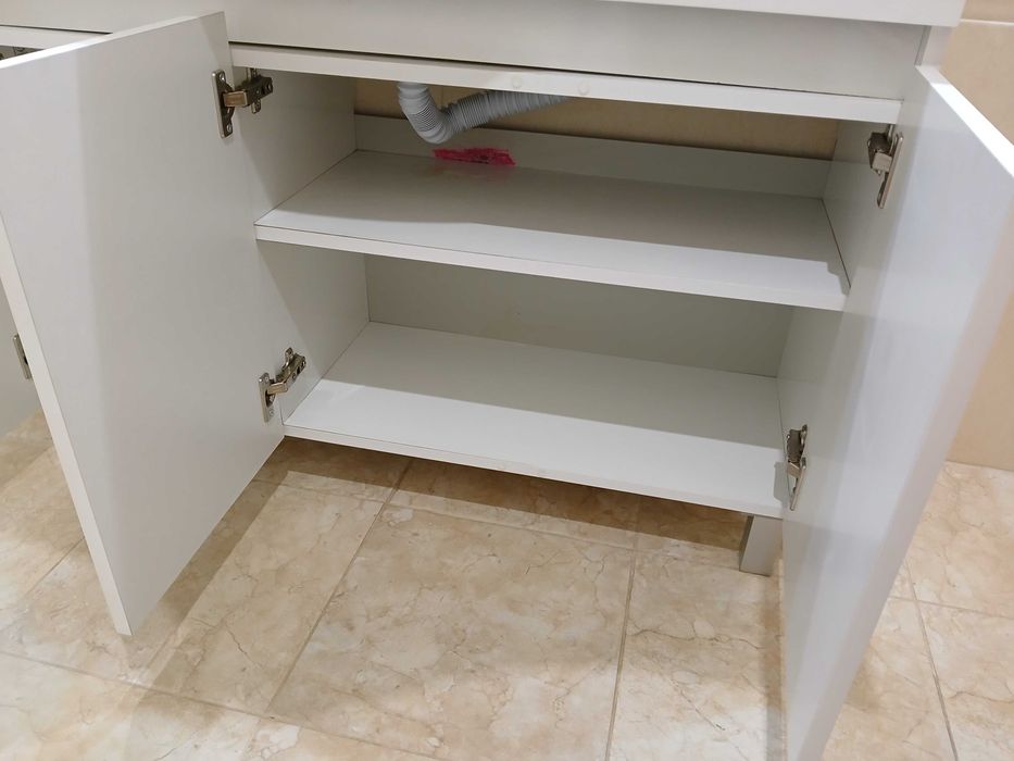 Móvel + lavatório WC 100cm branco brilho