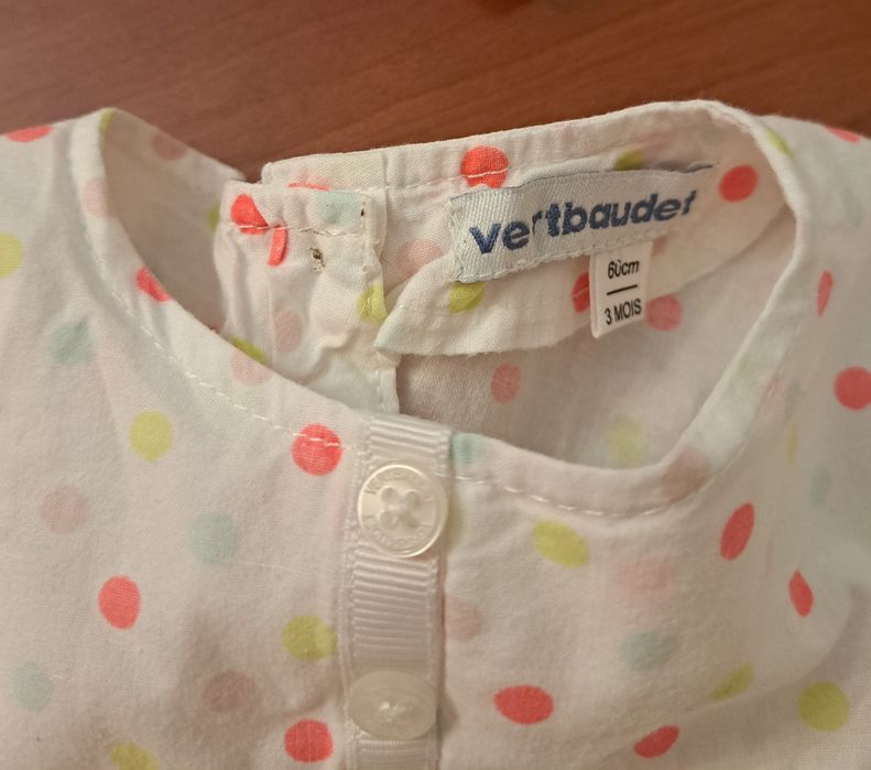 2 vestidos de menina T. 3 meses - 100% Algodão  das marcas Vertbaudet