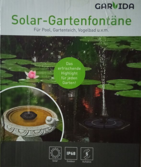 Садовый фонтан-насос на солнечной батарее