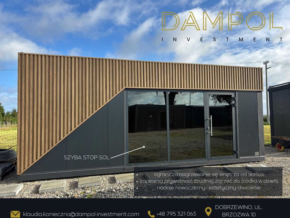nowoczesny pawilon biurowy 21m2/ 7x3m/ sklep/ salon beauty/ groomer