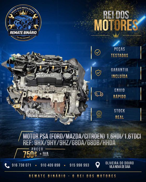 Motor PSA (Ford/Mazda/Citroen) 1.6HDI/1.6TDCI 9HX/9HY/9HZ/G8DA/G8DB/HHDA