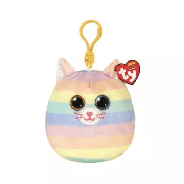 Maskotka brelok TY Squish-a-Boos HEATHER - tęczowy kot 8,5cm 39561