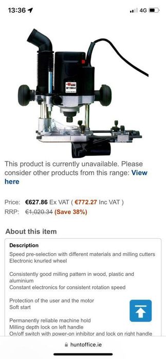 Frezarka Router Wurth  of 1100-e