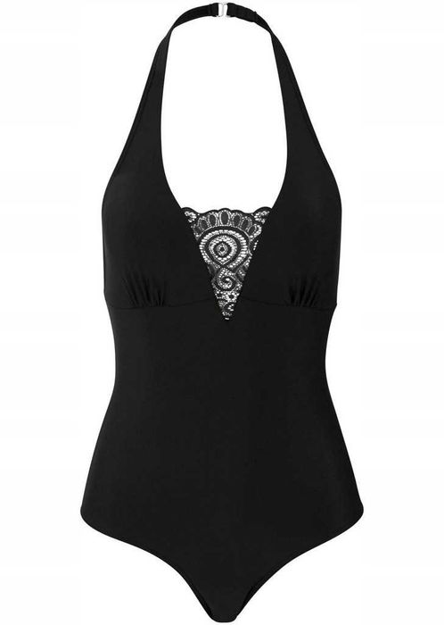 STRÓJ kostium KĄPIELOWY Z KORONKĄ /bonprix/ 38 CZARNY wyprzedaż TANIO!